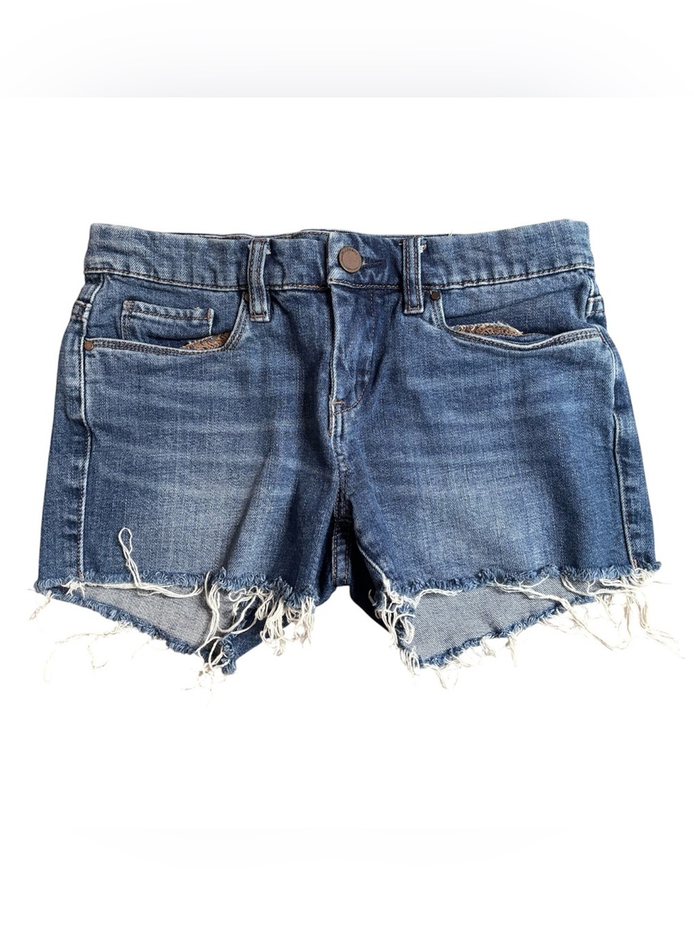Blank NYC Hiker Short Distressed Raw Hem Denim Shorts Size 24